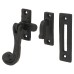 Olde Forge Tudor Mortice & Hook Plate Casement Window Fastener - Reversible - Antique Black Iron