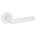 Urfic Satin Aluminium Door Handles on Round Rose - Easy Click Titan Range 