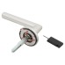 Urfic Satin Aluminium Door Handles on Round Rose - Easy Click Titan Range 