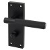 Exel Matt Black Knurled Bathroom Door Handle - Remi Range - 155 x 55mm