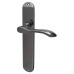Hampstead Black Nickel Latch Door Handle - Long Plate - Altea Range - 240 x 40mm