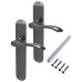 Hampstead Black Nickel Latch Door Handle - Long Plate - Altea Range - 240 x 40mm