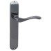 Hampstead Black Nickel Latch Door Handle - Long Plate - Altea Range - 240 x 40mm