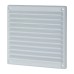 Louvre Vent with Flyscreen - 166 x 160mm - 6423mm² Free Air Flow - White Plastic