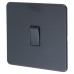 Knightsbridge 10AX 1 Gang Screwless Flat Plate Light Switch - Anthracite Grey 