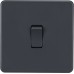 Knightsbridge 10AX 1 Gang Screwless Flat Plate Light Switch - Anthracite Grey 