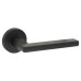 Jedo Matt Black Fire Rated Door Handles on Round Rose - Jet Range 