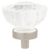Exel Faceted Glass Cabinet Knob - 35mm Diameter - Satin Nickel