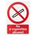 Exel No E-Cigarettes Allowed Sign - 420 x 297mm - Rigid Plastic
