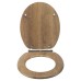 Croydex Ontario Flexi-Fix Soft Close Wooden Toilet Seat with Chrome Hinges - Teak