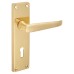 Exel Polished Brass Victorian Straight Keyhole Lock Door Handle - 155 x 42mm
