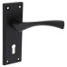 Serozzetta by Carlisle Brass Matt Black Keyhole Lock Door Handle - Venti Range - 150 x 50mm