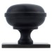 Alexander & Wilks Quantock Cabinet Knob on Square Backplate - 34mm Diameter - PVD Dark Bronze