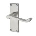 Exel Satin Chrome Budget Scroll Latch Door Handle - Short Plate - Mia Range - 114 x 42mm