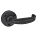 Olde Forge Antique Black Tudor Door Handles on Round Rose 