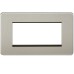 Knightsbridge 2 Gang 4 Module Euro Screwless Faceplate - Brushed Chrome