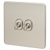 Knightsbridge 10AX 2 Gang 2 Way Screwless Flat Plate Toggle Light Switch - Brushed Chrome