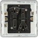 Knightsbridge 10AX 2 Gang 2 Way Screwless Flat Plate Toggle Light Switch - Brushed Chrome