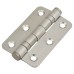 Radius Corner Twin Ball Bearing Butt Door Hinge - 76 x 51 x 2mm - Satin Stainless Steel - Pair