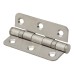 Radius Corner Twin Ball Bearing Butt Door Hinge - 76 x 51 x 2mm - Satin Stainless Steel - Pair