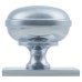 Alexander & Wilks Quantock Cabinet Knob on Square Backplate - 34mm Diameter - Polished Chrome