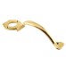GateMate Escutcheon Handle for Long Throw Gate Lock - 200mm Length - Polished Brass