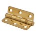 Radius Corner Twin Ball Bearing Butt Door Hinge - 76 x 51 x 2mm - Polished Brass - Pair