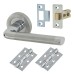 Hampstead Belmonte Latch Door Handle on Rose Kit - Polished/Satin Chrome