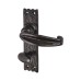 Elan Metalized Antique Black Iron Tudor Bathroom Door Handle - 152 x 38mm