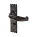 Elan Metalized Antique Black Iron Tudor Bathroom Door Handle - 152 x 38mm