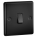 Knightsbridge 10AX 1 Gang 2 Way Round Edge Light Switch - Matt Black