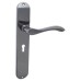 Hampstead Black Nickel Keyhole Lock Door Handle - Long Plate - Altea Range - 240 x 41mm