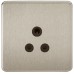 Knightsbridge 5A Screwless Flat Plate Unswitched Round Pin Socket - Brushed Chrome with Black Insert