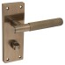 Exel Antique Brass Lines Bathroom Door Handle - Nova Range - 155 x 55mm