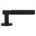Jedo Matt Black Fire Rated Knurled Door Handles on Round Rose - Bari Range 