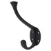 Victorian Heavy Duty Single Hat & Coat Hook - 143 x 65mm - Matt Black