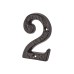 Elan 76mm Screw Fix Door Numeral - 2 - Metalized Antique Black Iron