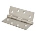 Pressed Butt Door Hinge - 102 x 76 x 2mm - Satin Stainless Steel - Pair