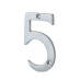 76mm Screw Fix Door Numeral - 5 - Satin Chrome