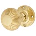 Heritage Brass by M Marcus Reeded Beehive Mortice Door Knob - 59mm Rose Diameter - Polished Brass