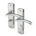 Heritage Brass by M Marcus Polished/Satin Chrome Bathroom Door Handle - Centaur Range - 189 x 48mm