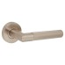 Jigtech Satin Nickel Knurled Door Handles on Round Rose - Tactil Range 