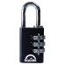 Squire Tough Lock Combination Padlock - 20mm Body - 9 x 22mm Shackle - Black
