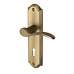 Heritage Brass by M Marcus Antique Brass Scroll Keyhole Lock Door Handle - Howard Range - 171 x 48mm