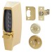 dormakaba Unican 7104 Light Duty Push Button Code Lock and Latch - Polished Brass