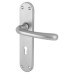 Exel Satin Chrome Keyhole Lock Door Handle - Sassari Range - 182 x 39mm