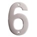 Exel 100mm Screw Fix Door Numeral - 6 - Satin Stainless Steel