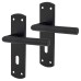 Exel Matt Black Mitred Keyhole Lock Door Handle - 172 x 44mm