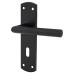 Exel Matt Black Mitred Keyhole Lock Door Handle - 172 x 44mm