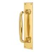 Exel Brewery Offset Door Pull Handle on Plate - Screw Fix - 305 x 63mm - Polished Brass